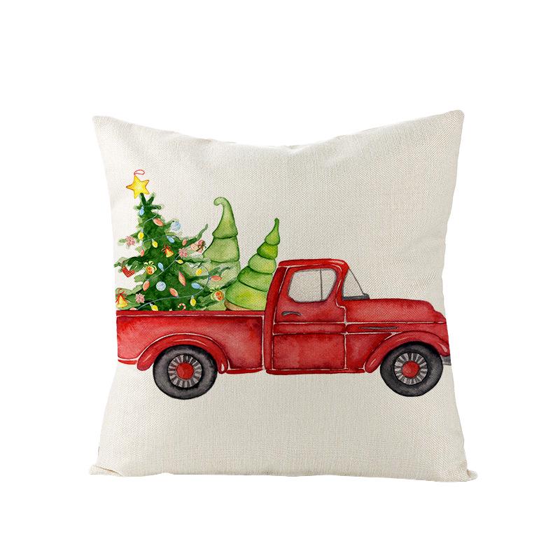 Cartoon Bedruckter Polyester Kissenbezug Zuhause Weihnachts-Serie Sofa Kissenbezug Neuer Kissenbezug