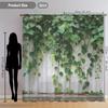 Green Ivy Vine Sheer Curtains Set of 2 Rod Pocket Realistic Leaf Print for Living Room Bedroom Decor