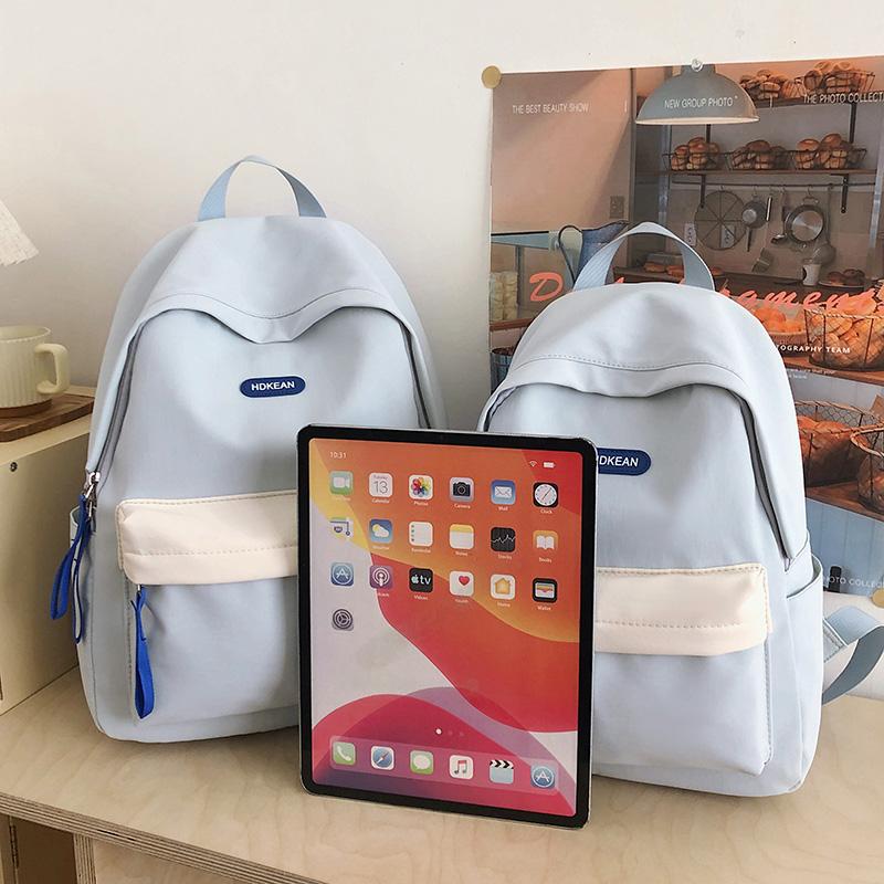 Middle School Student Contrast Color Schoolbag Women's Computer Backpack Lightweight Backpack