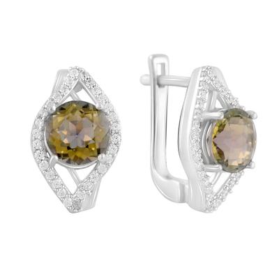 Zilveren oorbellen met citrien nano 4,9ct, zirkonia (2123026)