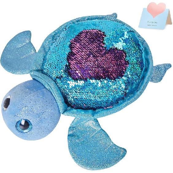 Athoinsu Realistic Stuffed Animal Sea Turtle Soft Plush Toy Ocean Life Tortoise Throw Pillow Birthday Plushie Gifts for Toddler Kids Boys and Girls,