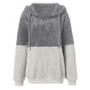 Women's Color Block Pullover Hoodie Half Zip Sherpa Fleece Sweatshirt Long Sleeve Casual Warm Outerwear