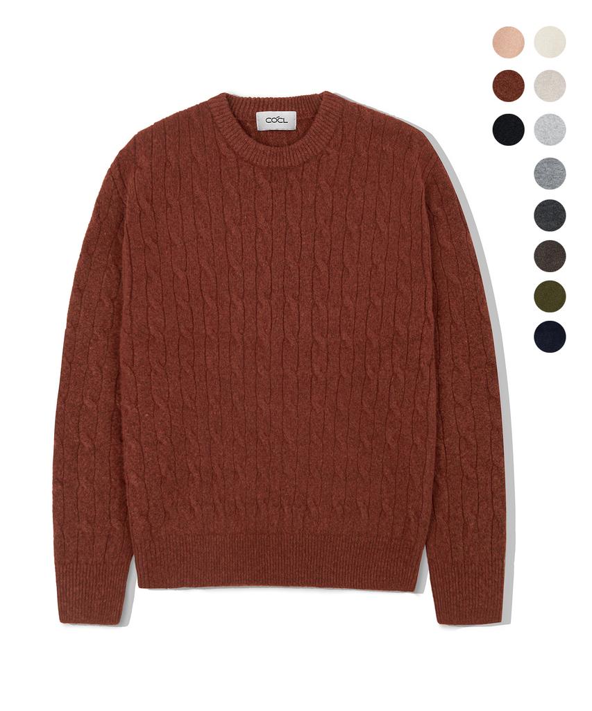 COSTUME O’CLOCK Cable Round Heavy Knit Pullover 11 Color Cooskt068 (B Type)
