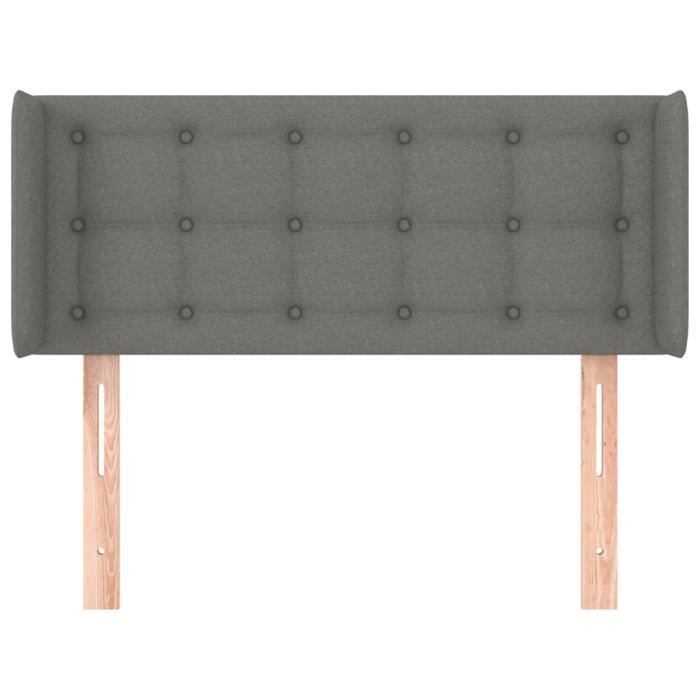 VidaXL Tête de lit avec oreilles Gris foncé 83x16x78-88 cm Tissu3119177