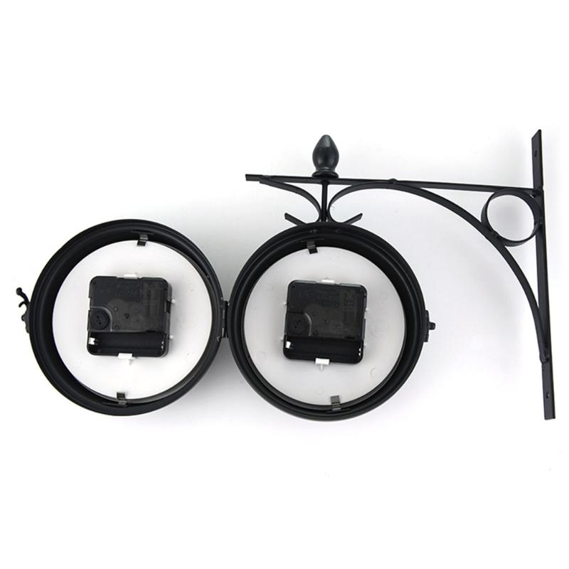Vintage Double Side Silent Wall Clock Decorative Clock Party Decoration Supplies for Home Festival Indoor Outdoor