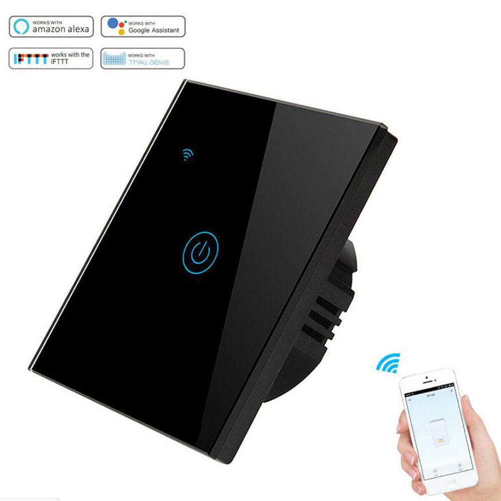 600W WiFi Smart Touch Switch 1Gang Light Control Wall Panel For Home 110-240V