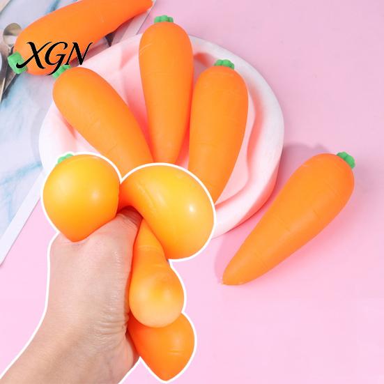Anxiety Relief Toy 1/2/3Pcs Simulated Carrot Squeeze Soft Stretchy Stress Relaxation Ball Vegetable Sensory Students Office Workers Anti-anxiety