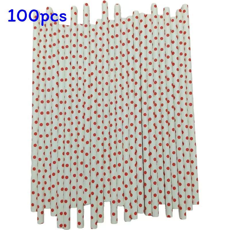 Festive Red Paper Drinking Straws Biodegradable For Party Decor And Desserts