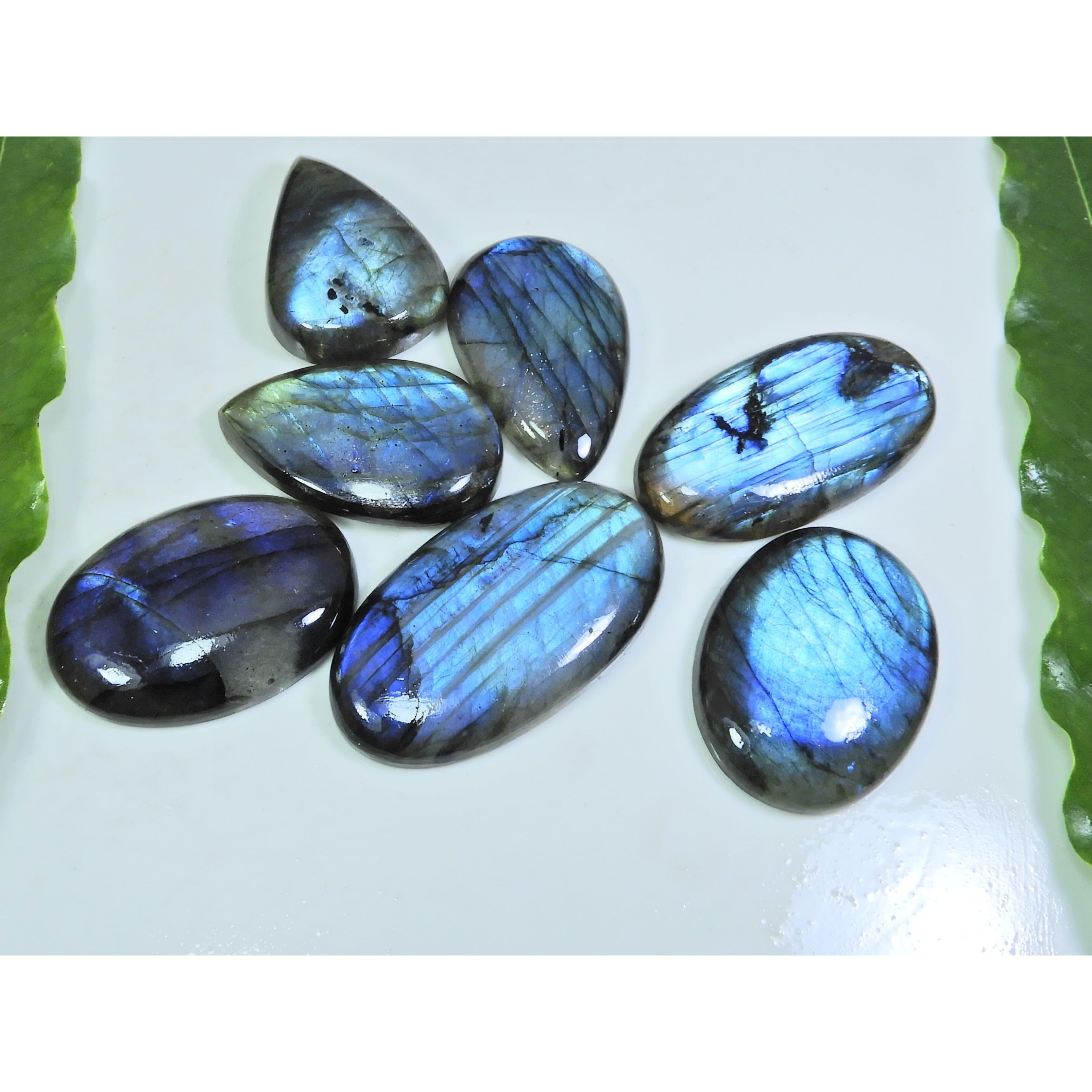 

22X35-23X45MM Natural Blue Labradorite Mix Cabochon Loose Gemstone 7Pcs Lot LL-984
