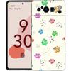 Cute Cat Dog Paw Love Phone Case For Google Pixel 8 7 6 Pro 6A 7A 5G Soft Silicone Shockproof TPU Black Cover Fundas