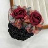 Women Hair Bun Cover Net Snood Hairnet Bow Barrette French Hair Clip Bow Ribbon Flower Hair Accessories For Banks Hotels Staff