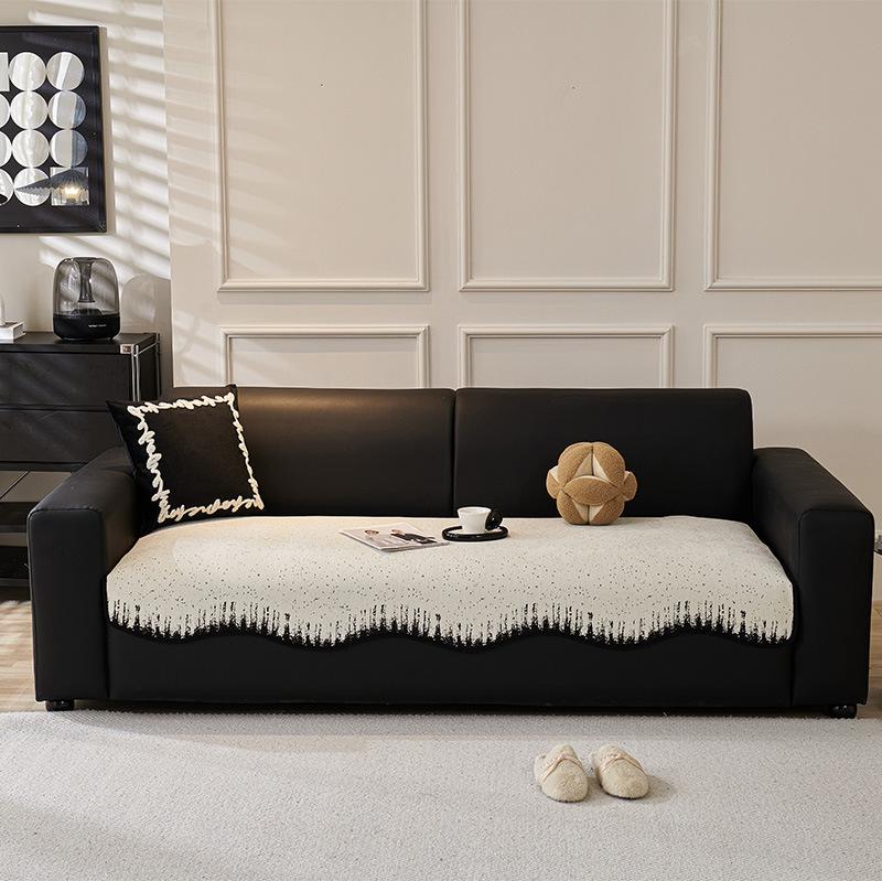 Neues Sofakissen mit geraden Reihen, universell für alle Jahreszeiten, hochwertiges rutschfestes Sitzkissen, Sofabezug aus Chenille