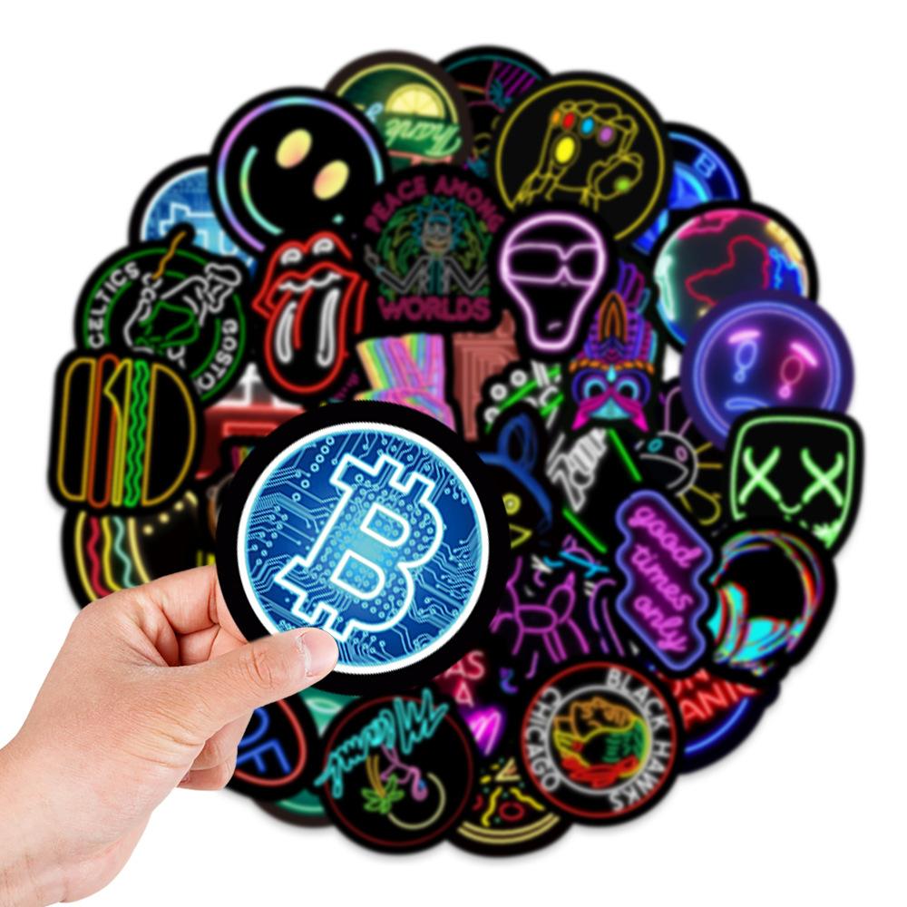 100 Neon Graffiti Stickers Car Mobile Wall Kettle Decorative Stickers