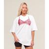 Minimal Bra Graphic Oversized T shirT whiTe condiTioning Red B2b3u Wdj5