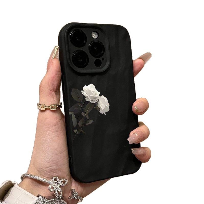 The New Pleats Are Suitable for Iphone17pro Mobile Phone Case Apple 15 Three-dimensional 14 White Flower 13promax Japan and Korea 16x.