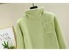 German Velvet Women's Half Turtleneck Pocket Top - Thick, Warm, Slimming, and Versatile Two-In-One for Autumn/Winter.
