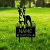 Picchetto Giardino Commemorativo Cane Boston Terrier Personalizzato Marcatore Tomba in Metallo Ricordo Regalo di Condoglianze