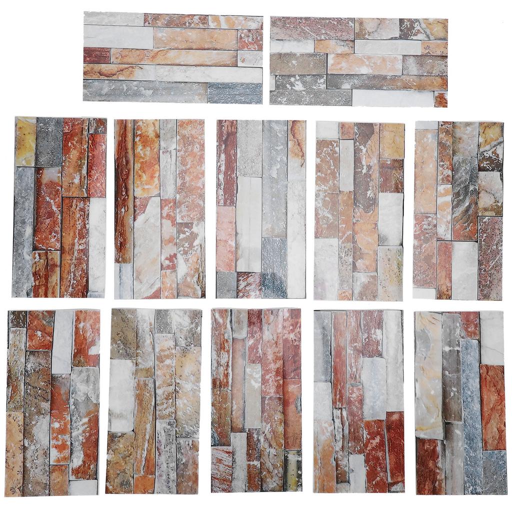 12Pcs PVC Tile Sticker Waterproof Self Adhesive Bathroom Kitchen Living Room Decor Floor