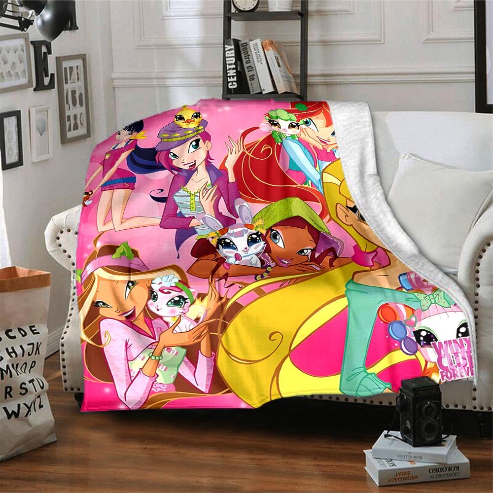 1pc Winx Club Friendship flannel Blanket for Super Soft Cute Comfort Blanket for Travel Bedding Couch Sofa Blanket Y73021