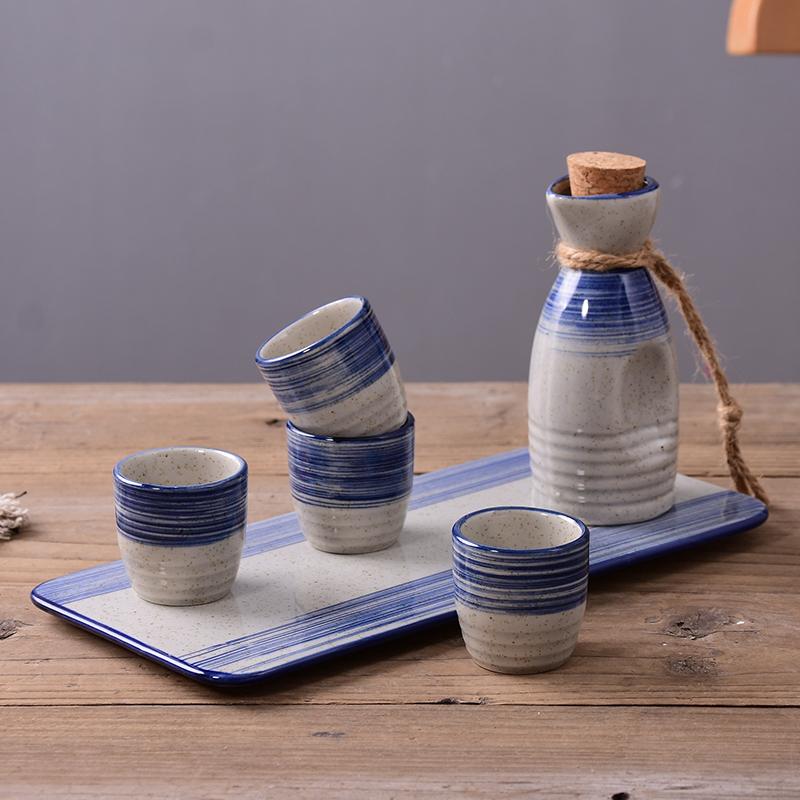 Carafe à vin simple Céramique Service à vin japonais Carafe à saké Shochu japonais Tasse à vin Service à saké Service à vin de bar Vaisselle de restaurant