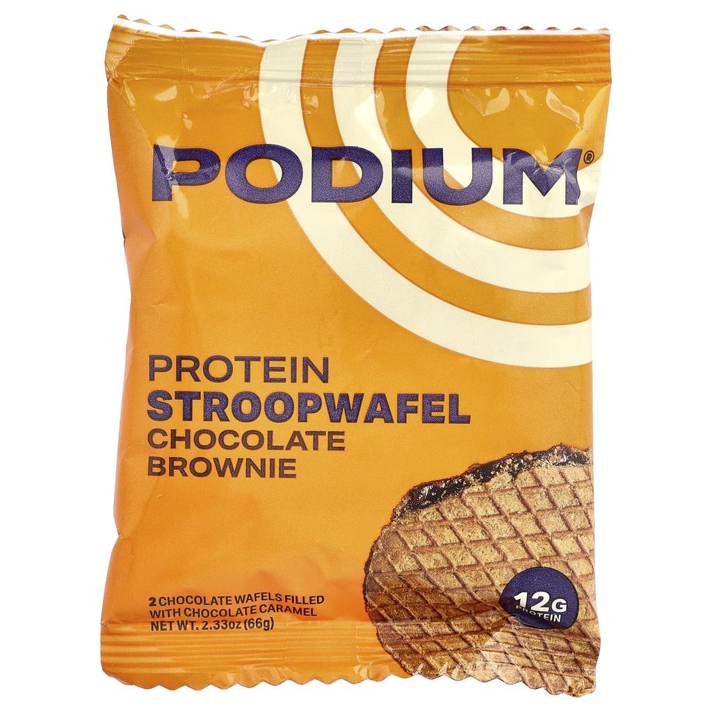Podium Nutrition, Protein Stroopwafels, Chocolate Brownie, 8 Waffles, 9.28 Oz (264 G)