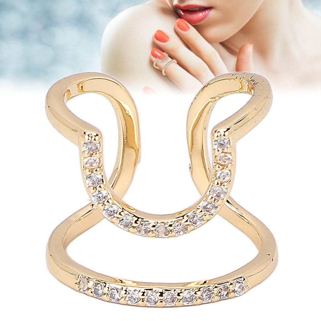 Women Finger Nail Ring Electroplated Copper Adjustable Size Fingernail Rings Nail Art DecorationGolden