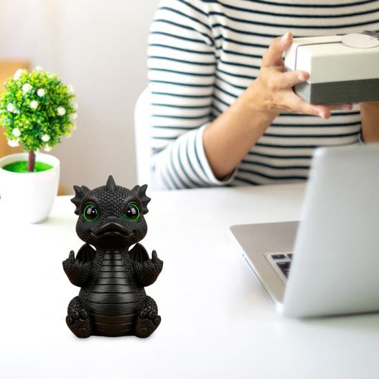 Dragon Duck Figurine Middle Finger Dragon Statue Desk Buddy Sassy Flip-off Duck Dragon Prank Gift