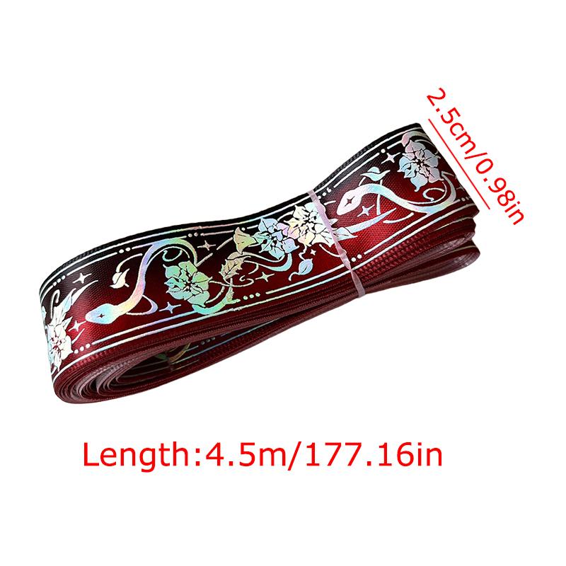 2.5cmx4.5m/Roll Packaging Ribbons Decorative Multiple Colors Brooch Badge Hot Stamping Pattern Headwear Hat Cartoon Gift Box