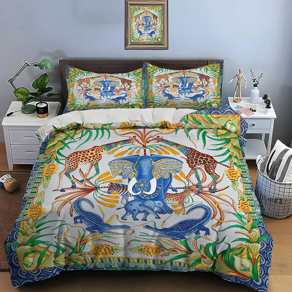 

Retro Horse Harnes Art Print Beding Set Soft Duvet Cover 1 Soft Duvet Cover 2 Pilowcases Adult People plus Children Beding Set High-End Premium Gifts 100*200cm Single