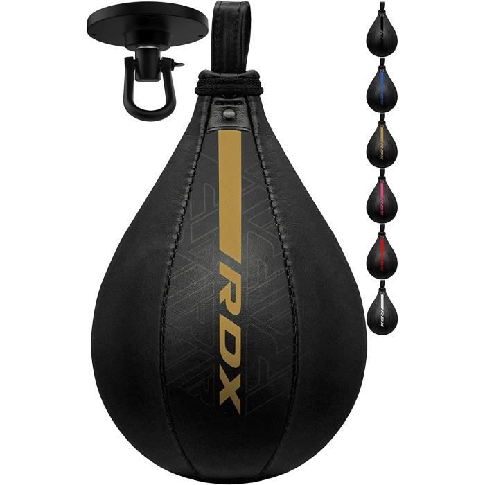 Poire de vitesse boxe - rdx - cuir maya hide - gris - mixte - rivets robustes