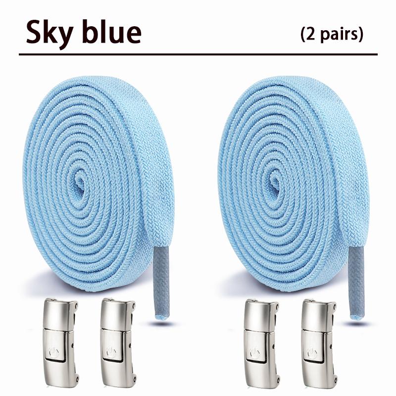 2 Paar Geen Strik Schoenveters Drukknop Schoenveters zonder strikken Elastische Veters Sneakers Kinderen Volwassenen Platte Schoenveter Schoenenaccessoires 100cm gray