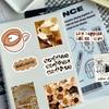 10/30/50PCS Vintage INS Coffee PVC Sticky Sticker Aesthetic DIY Decoration Scrapbooking Hand Accounting Supplies
