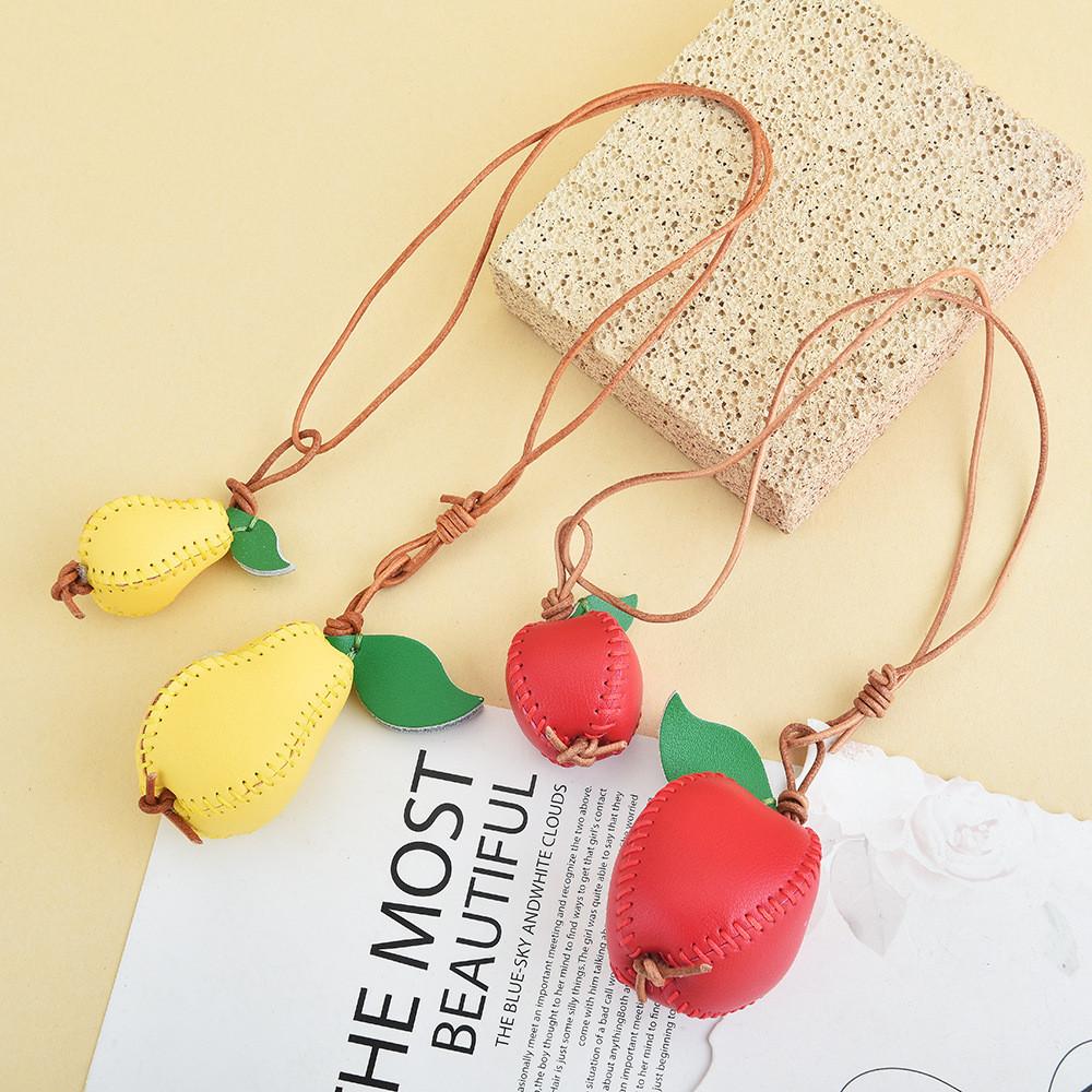 Apfelleder Taschenanhänger Mit Handgemachtem Früchte-Design Für Modeaccessoires