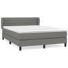 3126326 vidaXL Lit à sommier tapissier avec matelas Gris foncé 140x200cm Tissu