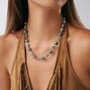 Bohemian Flowers Beads Choker Necklace Rhinestone Y2K Neck Jewelry  Party