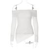 Women Sexy One Off Shoulder Basic Top Long Sleeve Sexy Top Y2K Slim T-Shirts
