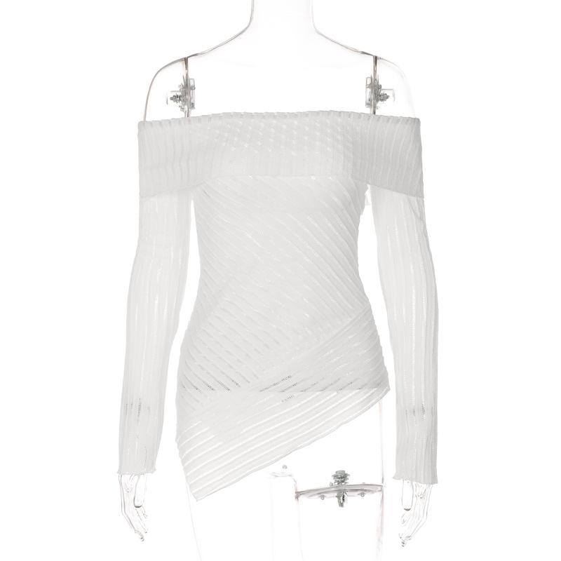 Women Sexy One Off Shoulder Basic Top Long Sleeve Sexy Top Y2K Slim T-Shirts