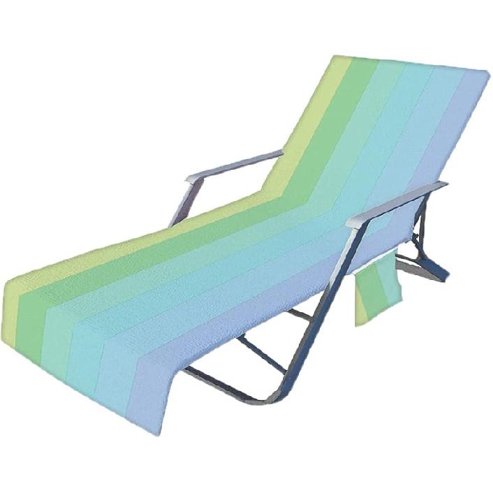 Patio Chaise Lounges Covers, Beach Lounges Chair Towel Cover,Soft Microfiber Patio Pool Chairs Cover with Side Pockets,83 X 30inch Chair Cover for