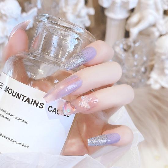 24 sztuk/pudło Lakier do paznokci i chce Flash Drill. Fałszywe paznokcie wklej motylkowe naklejki do paznokci są odpinane sztuczne paznokcie naciśnij na kwadratowej główce pełna okładka