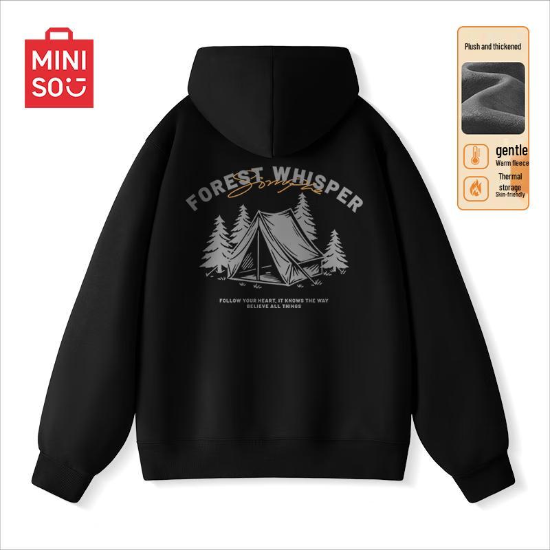 MINISO Teen Boys' Japanese Style Fleece Lined Hooded Sweatshirt