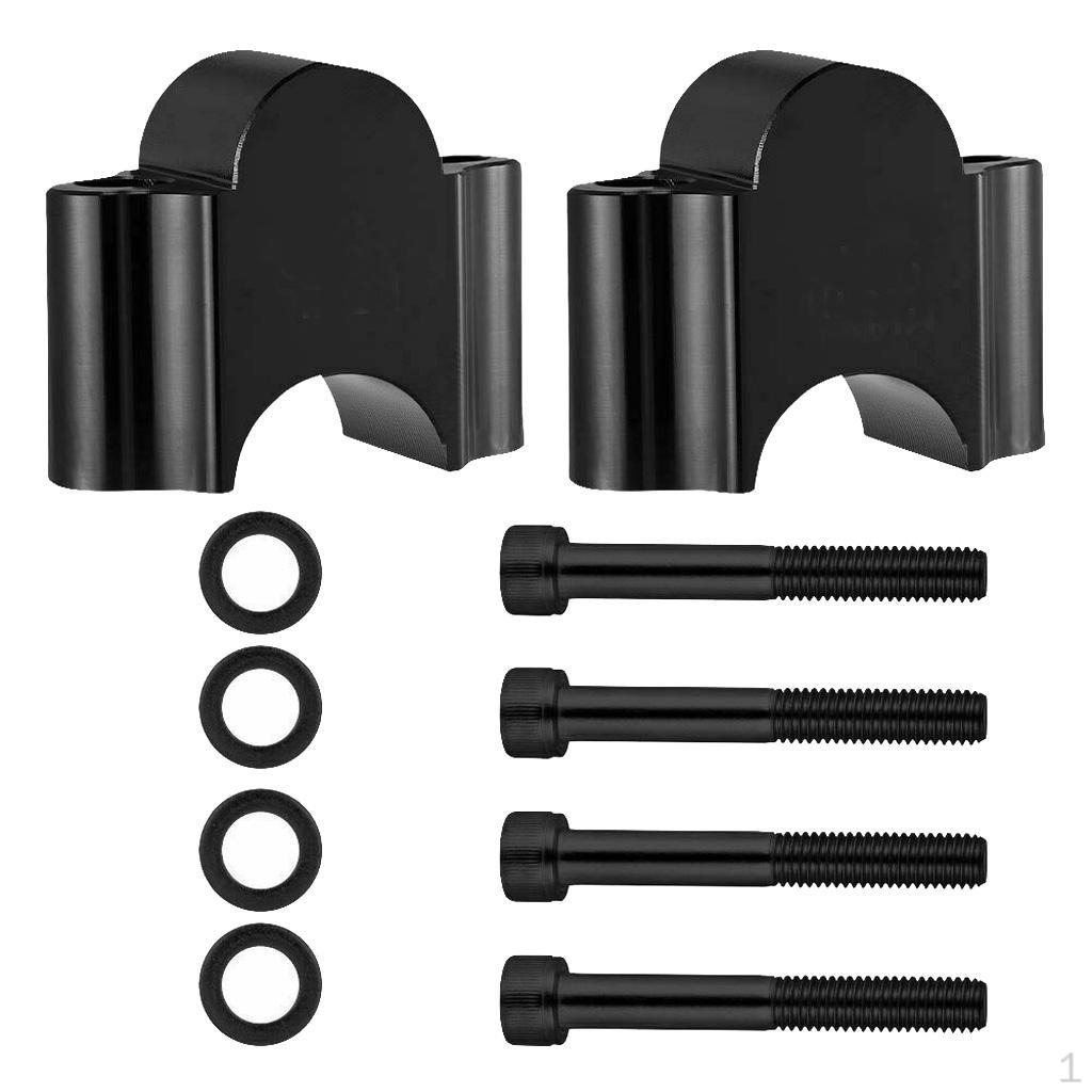 

2 Pcs, Motorcycle, Dirt Bike, Handlebar, Riser, Adapter, Clamp, Seat, Aluminum, 7/8 Inch Black
