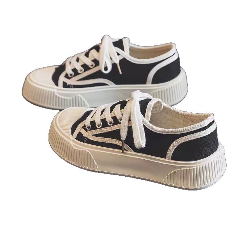 thick-soled little white canvas board shoes spring and autumn ins trendy new niche casual sports shoes