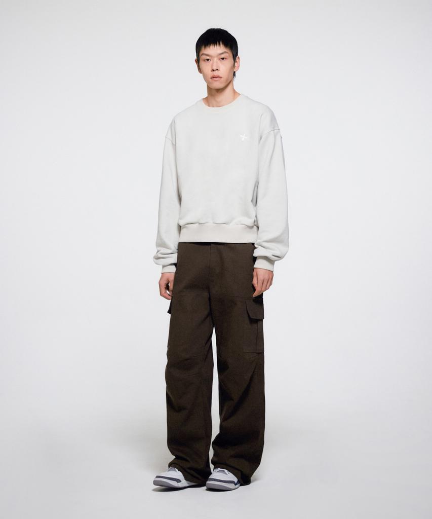 ERA Men Diagonal Cut Cargo Pants - Brown