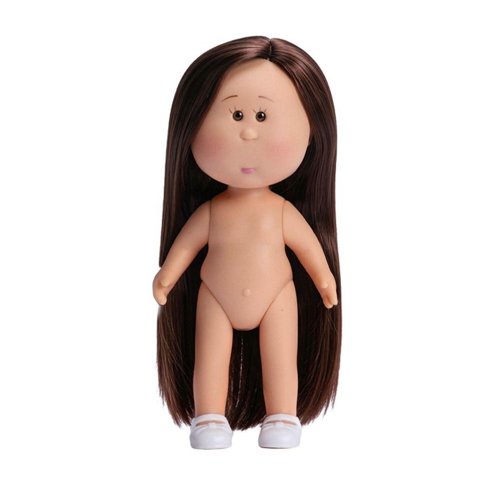 Curly Hair 14cm Bean Eye Vinyl Doll Dress Up Action Figure Body Fashion Mia Potato Dolls  DIY Toys