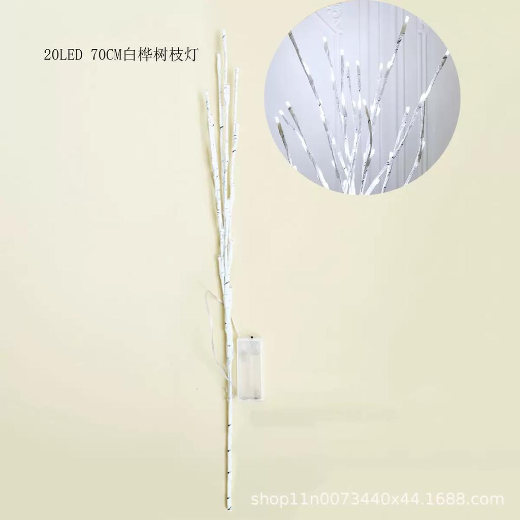 HOMZY 1 peça Luzes de Galho de Bétula Branca a Pilhas 20 LEDs Luzes de Fada Ramos de Salgueiro para Decoração Interna Externa de Casa Quarto