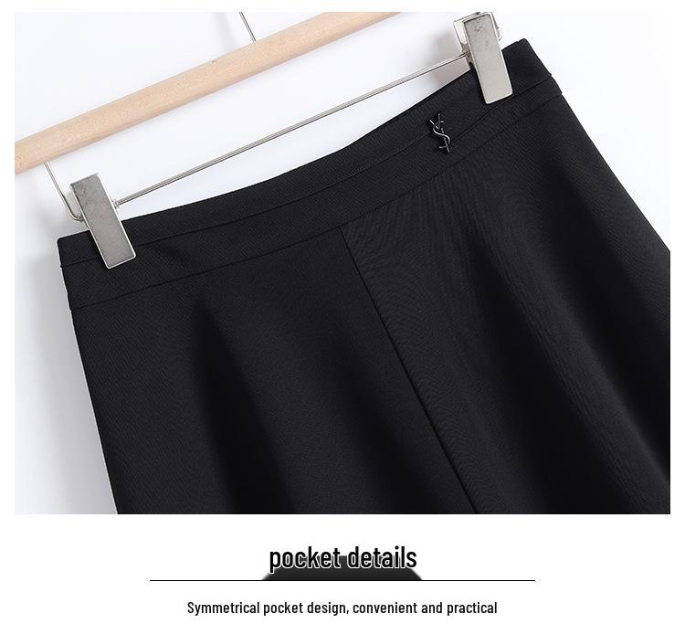 Elegant High-Waisted Bud-Shaped Culottes for Women, Spring/Summer 2026, Trendy Seven-Point Wide-Leg Pants