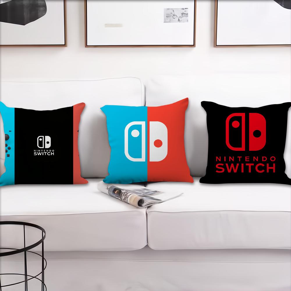 Game S-Switch Blue Red Cushion Cover Living Room Headboard Bedroom Office Cushion Cushion Sofa Nap Time Pillow Case