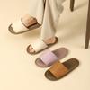 Ultra-thin sole leather linen slippers Japanese casual comfortable breathable spring and summer soft sole silent silent home shoes