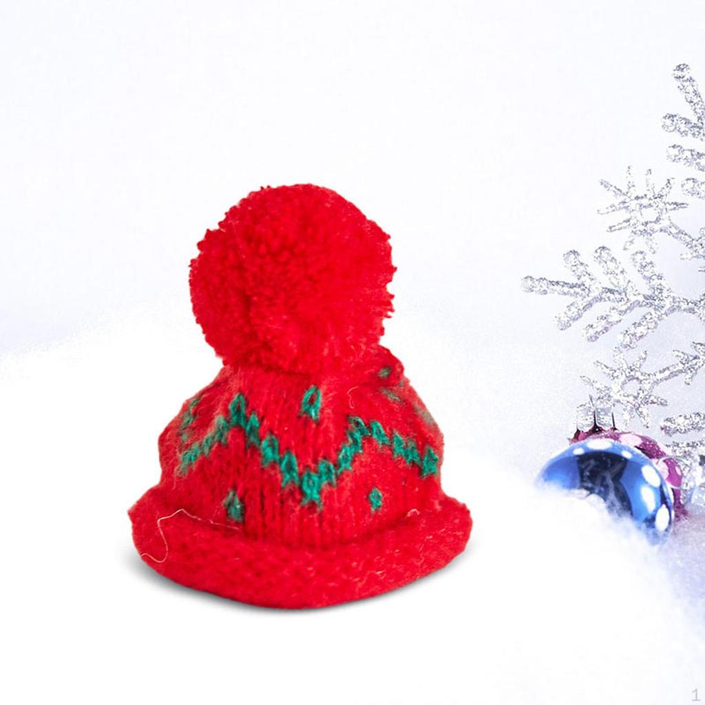 Christmas Mini Knit Hat Decoration Decorative Holiday Cute DIY Accessories Tiny