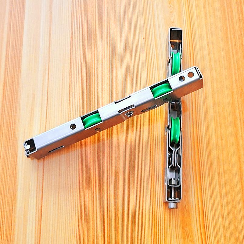 2pcs Old style sliding door pulley grounds Aluminum alloy 13x21 stainless steel silent bath sliding door